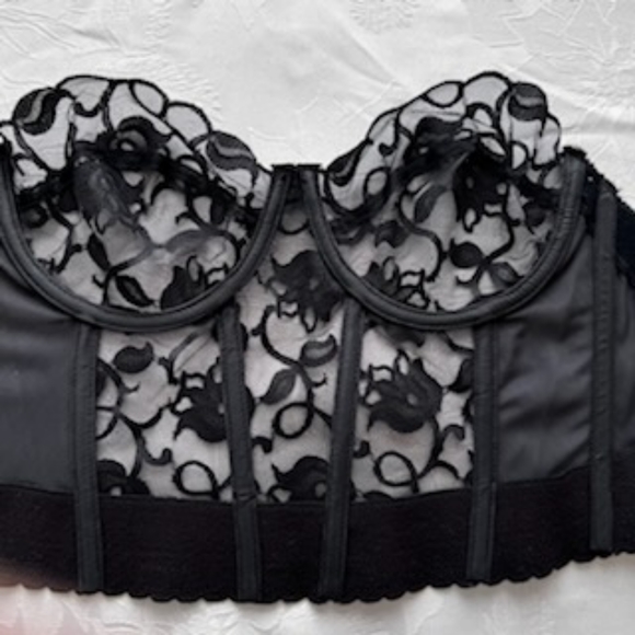 VICTORIAS SECRET GOLD LABEL VINTAGE BLACK LACE CORSET SIZE 36B - Picture 16 of 16
